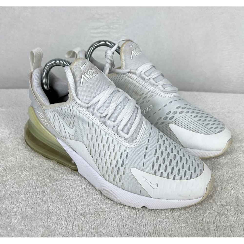 Nike Air Max 270 White‎ Shoes GS Youth Kids 7Y Womens 8.5 Sneakers 943345-103